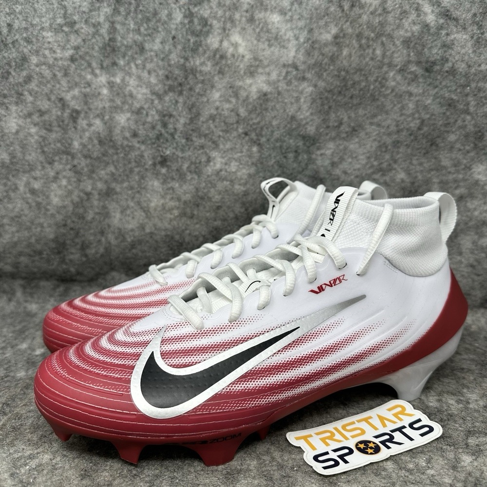 Nike Vapor Pro 1 Football Cleats Mens Size 8.5 White Crimson Black HM8850-102